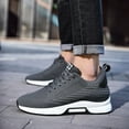 thumbnail image 6 of CERYTHRINA Mens Elevator Sneakers Lace up Sports Shoes Invisible Height Increasing Elevator Shoes 2.36 Inches Taller Lightweight Breathable Mesh Upper Hidden Heel Trainers Grey 41, 6 of 6