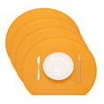 thumbnail image 1 of Juego de 4 Manteles Individuales de Silicona Uxcell, Manteles Resistentes al Calor para Mesa de Comedor Semicirculares Antideslizantes, Fáciles de Limpiar, Impermeables y a Prueba de Aceite, Naranja, 1 of 7