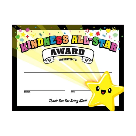 Fun Express 11" x 8 1/2" Social Emotional Learning Kindness Award Certificates - 30 Pieces