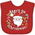 thumbnail image 3 of Inktastic Baby's 1st Christmas Santa with Candy Canes Boys or Girls Baby Bib, 3 of 4