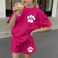 thumbnail image 6 of ITSAME Girls Outfit Sets, Crewneck T-Shirts and Shorts Loose Fit Summer Casual Fashion Clothes 2-Piece Hot Pink Size 4-5, 6 of 8