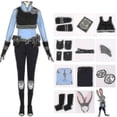 thumbnail image 4 of Disfraz de conejito oficial de policía Judy Hopps, conjunto completo de disfraces de Halloween, disfraz de carnaval para mujer-A, 4 of 5