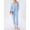 thumbnail image 4 of Cenuakty Women Blazer Suit, Elegant Long Sleeve Lapel Collar Jacket with Pants Lounge Outfit, 4 of 9