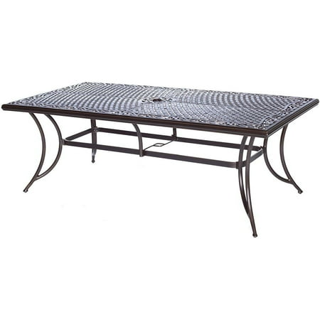 Hanover Outdoor Manor 9-Piece Outdoor Dining Set, Cedar/Bronze