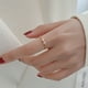 thumbnail image 2 of Anillo de pluma de Plata de Ley 925, simplicidad ajustable, moda exquisita, accesorios de joyería para novia y estudiante, fiesta de boda, 2 of 2