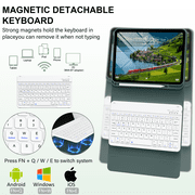 Kenke iPad (A16) 11th Generation 11 inch 2025 Keyboard Case,for iPad 10th Generation 10.9 inch 2022 with Pencil Holder,Soft TPU Back Stand Cover, Bluetooth Detachable Wireless Keyboard, Dark Green