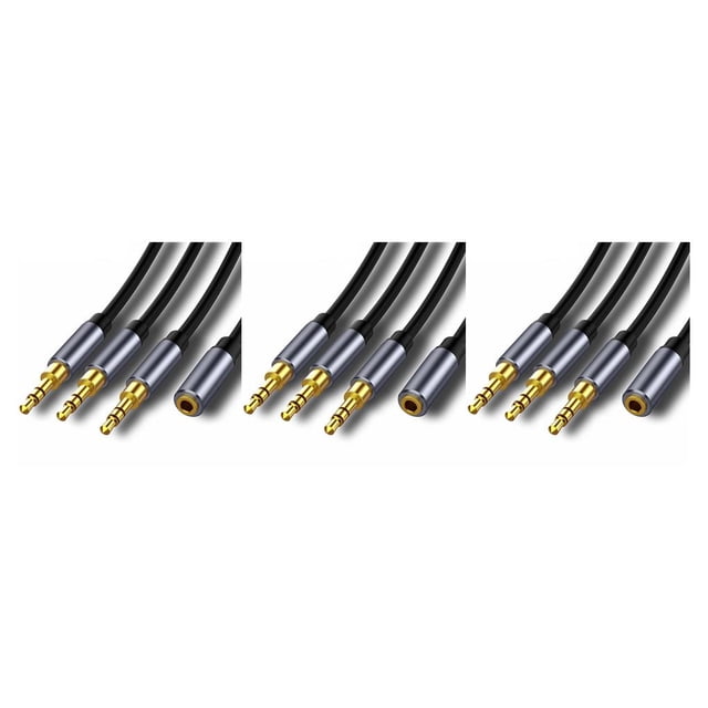 Wisewang 3.5mm for Jack Splitter Cable Cord Audio Adapter Multipurpose Optical MP4 Speaker Player Wire Notebook Headset Connector Female to 3 Female 3Set