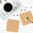 thumbnail image 5 of Pofeuu Squirrel And Nuts Print Leather Coasters Set of 6, Round Cups Mugs Mat Pad for Home Kitchen Heat Resistant Drink Coasters,Square, 5 of 7