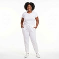 thumbnail image 2 of Couver Women's Cotton Stretch Active Jersey Jogger Pants with Pockets, White XL, 3-Pack, 2 of 6