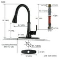 thumbnail image 3 of WOWOW Black Kitchen Faucets with Pull Down Sprayer, Stainless Steel Kitchen Sink Faucet, 3 of 5