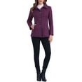 thumbnail image 2 of INSPIRE CHIC Women's Peter Pan Collar Single Breasted Overcoat Coat XS Dark Purple, 2 of 5