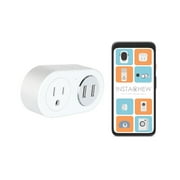 INSTACHEW, Pureconnect+ Smart Plug with USB, App Enabled, Google Assistant and Alexa Compatible, Smart Converter, Smart Adapter, Smart USB connector