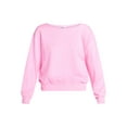 thumbnail image 5 of No Boundaries Off-the-Shoulder Sweatshirt with Long Sleeves, Women’s XXS-XXL, 5 of 5