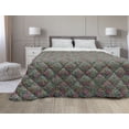 thumbnail image 1 of Floral Down Alternative Comforter, Abstract Hand Drawn Spring Season Blooms in Pastel Colors with Leaves, Microfiber Quilt for All Season, 5 Sizes, Pale Grey Slate Blue, by Ambesonne, 1 of 3