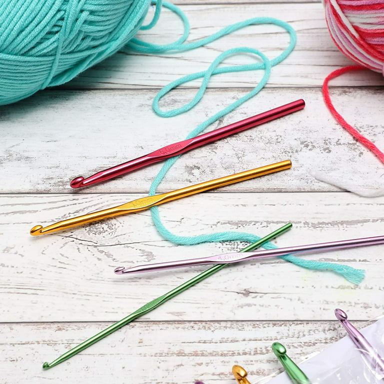 12pc Stainless Steel Knitting Needles Set 2-8mm Metal Crochet