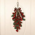 thumbnail image 1 of EIGTHTAIL 23 Pouces Larme de Noël Pré-Éclairée à Piles avec Guirlandes Lumineuses Guirlande de Vacances Nœud Papillon à Carreaux Rouges Boules Cônes de Pin Baies Rouges Feuilles Vertes Houx Aiguilles de Pin, 1 of 10