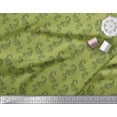 thumbnail image 2 of Soimoi Green Japan Crepe Satin Fabric Black Sketch Floral & Paisley Print Fabric by The Yard 42 Inch Wide, 2 of 3