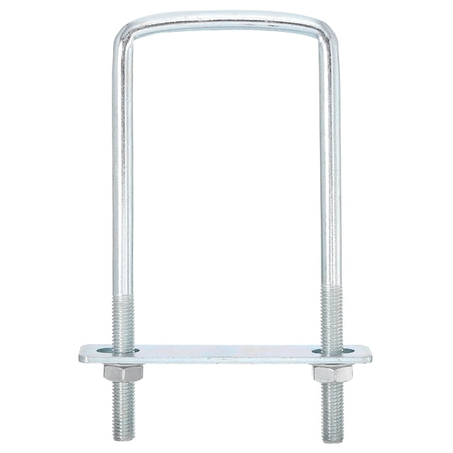 Square U-Bolts, 6Sets 76mm Inner Width 178mm Length 3/8" with Nuts and Plates