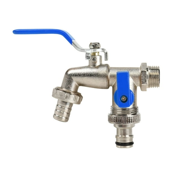 Garden Water Faucet,Gardening Alloy Faucet with Double Outlet,Outside Wall Mounted Garden Water Faucet,Frost-Proof,Suitable for Yards, Outdoors, Parks and Balconies,