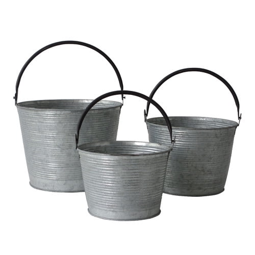 Cheungs 3 Piece Metal Bucket Set Walmart Com Walmart Com