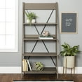 thumbnail image 3 of Frankie 68" Solid Wood Ladder Bookcase with 4-Fixed Shelves in Gray, 3 of 15