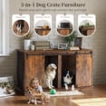 thumbnail image 2 of Double Dog Crate Furniture for 2 Dogs, DOMIPET Heavy-Duty Dog Kennel TV Stand with Divider and Sliding Doors, Large Dog Cage for Pet Cat Animals, 2 of 8