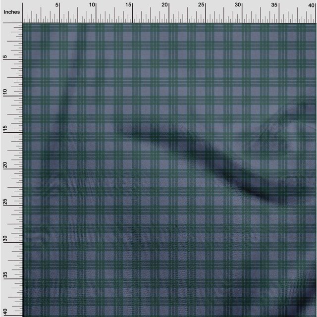 oneOone Organic Cotton Poplin Twill Fabric Tartan Check Print Fabric BTY 42 Inch Wide