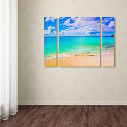 Trademark Fine Art ''Maho Beach'' by Preston 30" x 41" Multi Panel Art Set Large (886511916623)