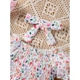 thumbnail image 5 of Bslissey Infant Baby Girls Easter Romper Dress Bunny Floral Print Short Sleeve Smocked Bodysuit with Headband Newborn Cute Summer A-line Dress 3M 6M 9M 12M 18M, 5 of 9