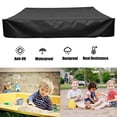 thumbnail image 3 of stanreset Sandbox Cover Square Dustproof Oxford Cloth Waterproof Portable Outdoor Beach Park Sandpit Sand Canopy Drawstring Black 200x200cm, 3 of 6