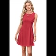 thumbnail image 2 of Vestido Mini de Fiesta con Cuello Redondo y Mangas , Color Rojo, Talla S, 2 of 6