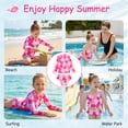thumbnail image 4 of 3PCS Toddler Girl Bathing Suit 4T Ruffled Swimsuit Girls with Long Sleeve Rash Guard, 4 of 8