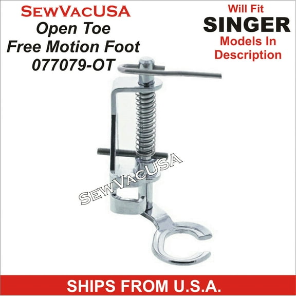 Singer Confidence Compatible Open Toe Darning & Embroidery (Free Motion) Foot 077079OT Fits Models In Description