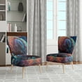 thumbnail image 2 of Designart "Deep Blue Immersion" Blue Beach Upholstered Accent Chair - Traditional Arm Chair For Living Room, 2 of 7