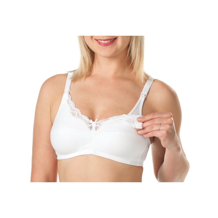 Royce Wireless Firm Support Cotton Bra with Lace Trim Top Cup