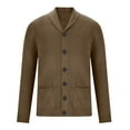 thumbnail image 4 of safuny Men's Classic Cardigan Sweaters turn Collar Slim Casual Knitted Sweater long sleeve button Brown XXL, 4 of 6