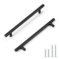 knobelite 20 Pack 192mm(7.5inch) Hole Centers Cabinet Handles Stainless Steel Kitchen Cabinet Door Handles and Pulls Cabinet Knobs Length 256mm(10inch) Matte Black