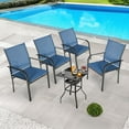 thumbnail image 3 of Suncrown Metal Outdoor Dining Chair -Set of 4, Dark Blue, 3 of 6