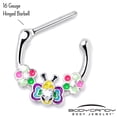 thumbnail image 5 of Body Candy 16G 316L Stainless Steel Septum Jewelry Butterfly Love Bug Tragus Cartilage Clicker 8mm, 5 of 6