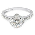 thumbnail image 3 of 1 1/10 ct. t.w Center 6.5MM Round Cut Lab Created Moissanite Diamond Solitaire Floral Flower Engagement Rings In 14K Solid White Gold (G-H Color, VVS1 Clarity, 1.10 Cttw)-8.5, 3 of 7
