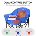 thumbnail image 5 of MOPHOTO Oversized Heated Camping Chair, Patio Lounge Chairs with 3 Heat Levels, Portable Folding Heated Chair Round Moon Saucer Folding Lawn Chair Outdoor Chair for Camping, Lounge Patio, 2 Pack, 5 of 8
