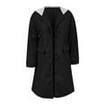 thumbnail image 4 of SwiftWear Women's Long Hooded Coat Single-Breasted Button Front Jacket with Pockets, Casual Outerwear for Fall and Winter Seasons, 4 of 9