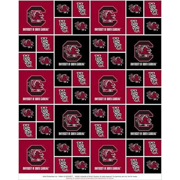University of South Carolina Fabric Fine Cotton Classic Geometric Design-Sold by the Yard
