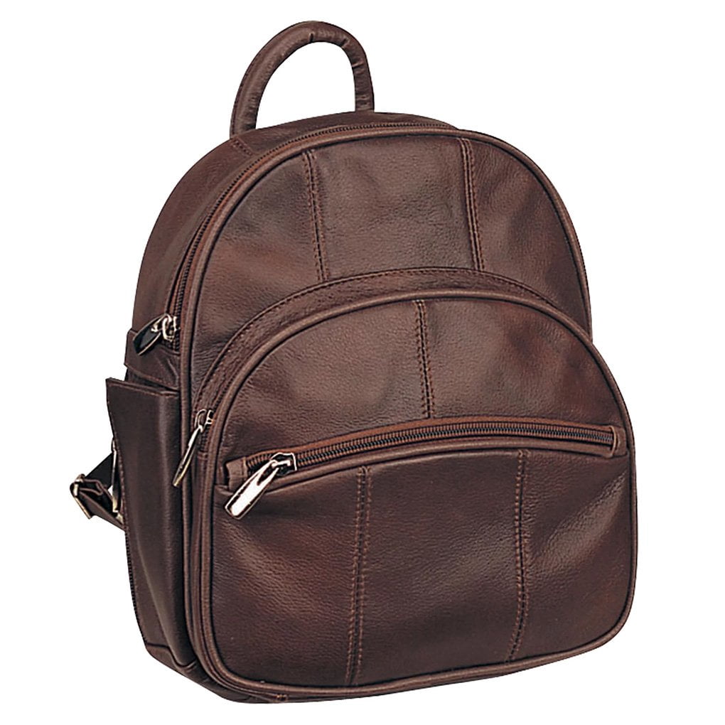 Leather Backpack Purse Mid Size & Convertible into single strap sling Bag or Backpack wearing Multiple Organizer Pockets