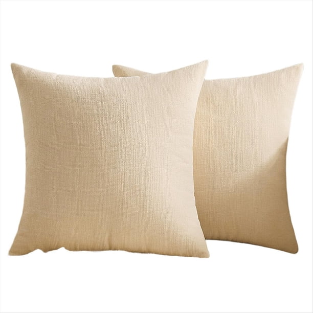 Fundas de Cojín Beige para Sofá de 20x20 Pulgada, Juego de 2 Fundas de Cojín Decorativas Suaves de Estilo Europeo, Estilo Rústico, para Sofá o Sala de Estar.