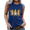thumbnail image 2 of Fjofpr Tank Top Hanger 2024 Women's New Loose Casual Fashion Crew-neck All-matching Printed Top Blue XXL, 2 of 4