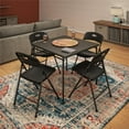 thumbnail image 2 of COSCO Solid Resin Plastic Folding Chair, Indoor/Outdoor, Double Braced, Black, 4-Pack, 2 of 14