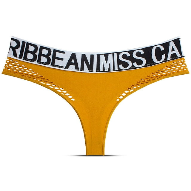 Minnieouse Tanga femenina malla sin costuras cintura baja ropa interior transpirable Tanga atlético Yoga calzoncillos lencería amarillo XL Type3 NO3 Minnieouse AP004233-12