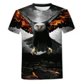 thumbnail image 3 of Camiseta con estampado 3D de animales de águila de verano, camiseta de moda para mujer, camiseta de manga corta con cuello redondo, camiseta de gran tamaño, 3 of 5