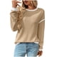 thumbnail image 2 of Ailaofu Women's 2025 Fall Fashion Crew Neck Long Sleeve Oversized Color Block Sweaters Ribbed Pullover Tops, 2 of 3